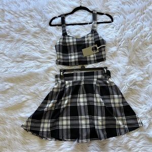 🟦 Paperoc two piece plaid schoolgirl set